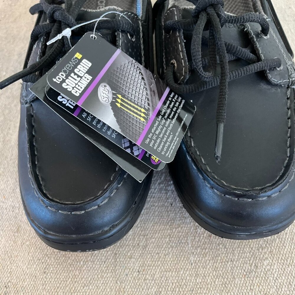 TopCrews Woman's Black Leather Work Slip-Resistant Shoes Sz 10 - Picture 3 of 13